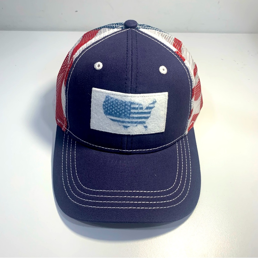 Paramount Apparel Map Freedom American Flag Ball Cap One Size Red White Blue